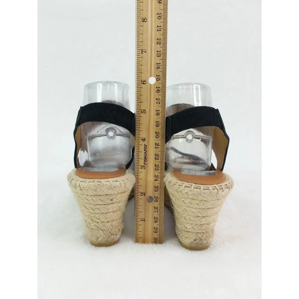 Women's Kanna Espadrilles Wedges Sandals Shoes Black Made In Spain Size 42 US 10